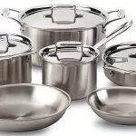 All-Clad Brushed D5 Stainless Cookware Set, Pots and Pans, 5-Ply Stainless Steel, Professional Grade, 10-Piece