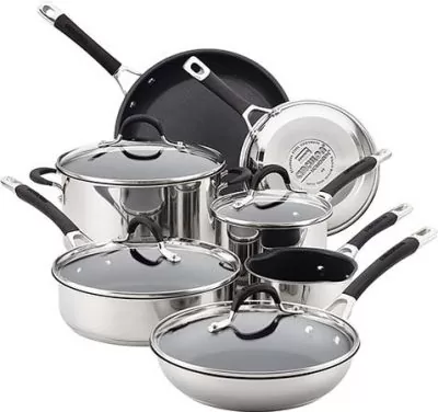Circulon-78003-Momentum-Stainless-Steel-Cookware-Pots-and-Pans-Set-11-Piece